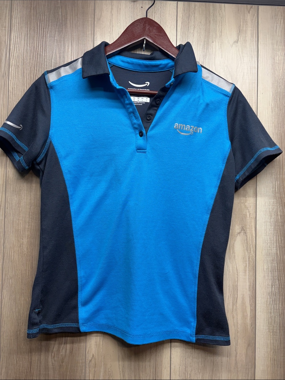 Amazon Employee Womens tropical polo shirt Size Medium